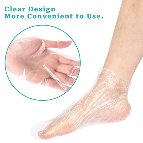 Disposable Paraffin Bath Foot Liners - 100 Pack Plastic Wax Therapy Booties