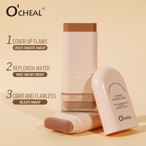 O'CHEAL Concealer Foundation Stick with Brush - Full Coverage