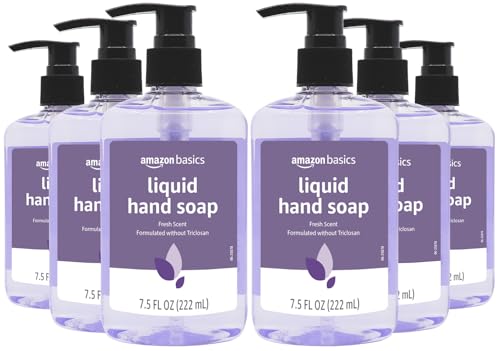 Amazon Basics Original Fresh Liquid Hand Soap with Moisturizers - 7.5 Fl Oz Pack of 6