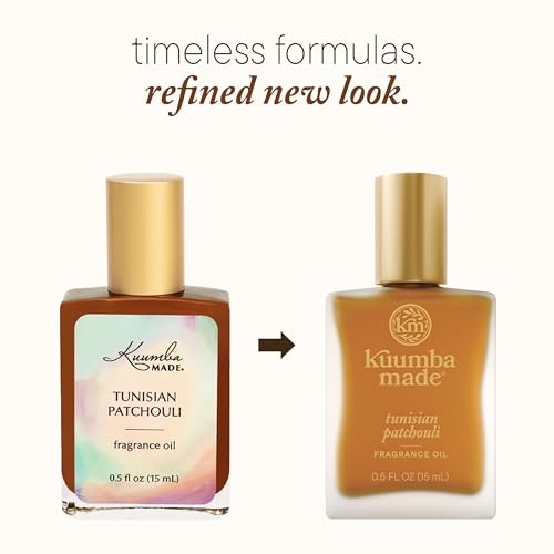 Kuumba Made Tunisian Patchouli Fragrance Oil, Long-Lasting Small-Batch Perfume Roller, Vegan, Alcohol-Free, 0.5 oz
