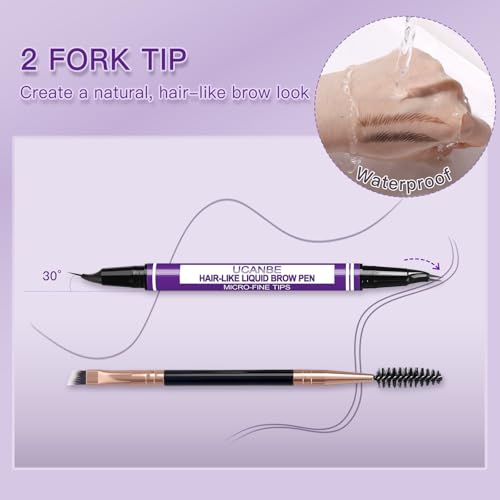 UCANBE Dual-Ended Eyebrow Pencil with Spoolie Brush - Light Brown