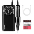 Professional Electric Nail Drill 35000 RPM, Rechargeable Electric Nail File Machine Set, Portable Cordless Electric File, Professional Nail Care Tools, Manicure Pedicure, Home Salon Use (Black)
