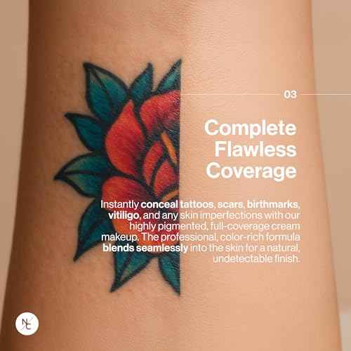 Narrative Cosmetics Tattoo Cover Up Makeup Palette | Quick-Set Waterproof Cream Concealer for Tattoos, Scars & Blemishes | Long-Lasting, Smudge-Proof Formula for All Skin Tones