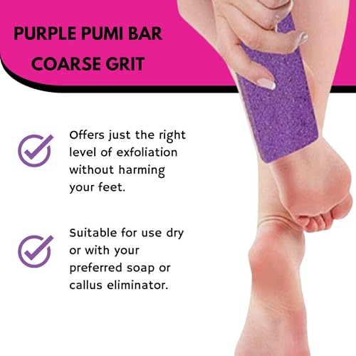 Mr. Pumice Mr. pumice purple pumi bar, extra-coarse callus remover, pedicure stone & ped file scrubber for smooth feet and heels, 6 Count