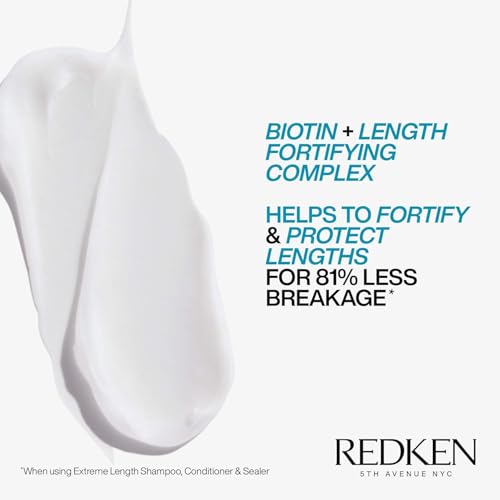 Redken Extreme Length Conditioner 10.1 Fl Oz for Longer Hair – Biotin & Castor Oil Formula