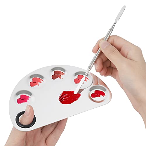 Stainless Steel Makeup Palette Set - 2 Pieces with Spatula Tools