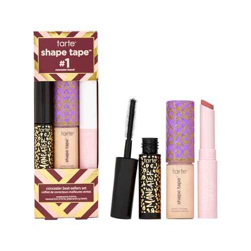 tarte shape tape best-sellers set ? Shape Tape Concealer, Hydrating Lip Gloss Balm & Mascara for Curl, Volume & Length, Longwear, Cruelty Free