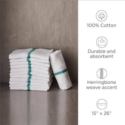 Diane 100% Cotton Barber Towels - 15"x26" Soft White Salon Towels (12 Pack)