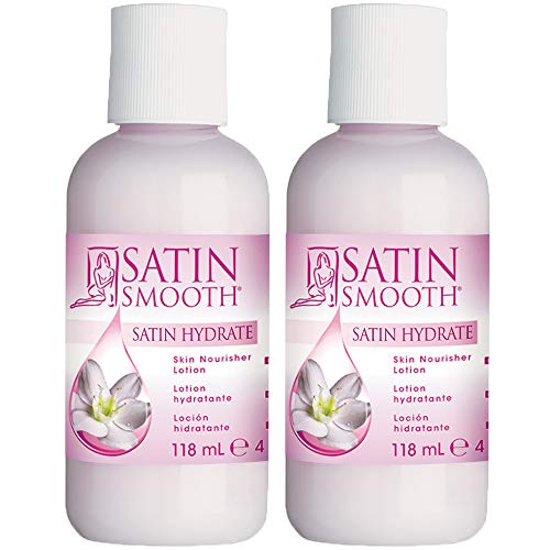 Satin Hydrate Skin Nourisher Lotion Post Waxing Treatment (Perfect as Daily Moisturizer) 4 oz x 2 packs