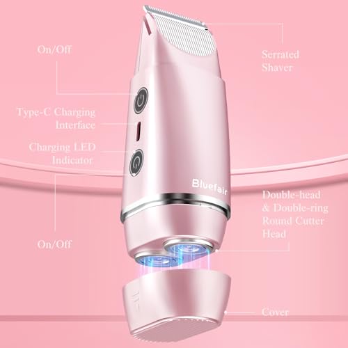 Bluefair 2-in-1 Bikini Trimmer for Women - Waterproof Electric Shaver