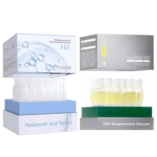 Ultra Hydrating Set: 5% Hyaluronic Acid + Emergency Repair Oil Suspension Serum for Sensitive, Dry & Damaged Skin | Instant Lift & Firming, Soothing for Face 90ml (Hyaluronic+Oil Serum 2pcs)
