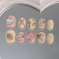Handmade Cute White Rabbit Press-On Nails Set - Detachable False Nails (10pcs)