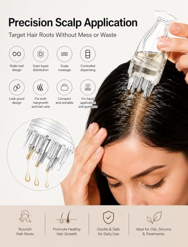Minoxidil Applicator Bottle with Roller Comb Massager