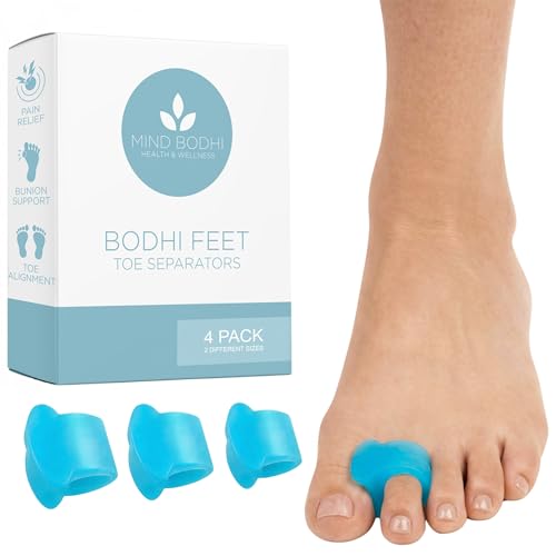 Mind Bodhi Toe Spacers 4-Pack (Blue) - Pain Relief & Alignment for Men & Women