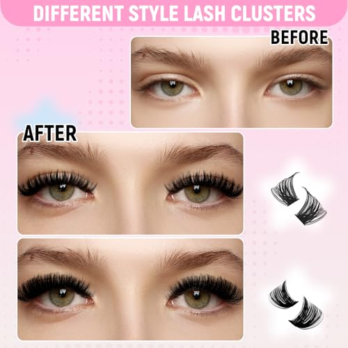 FADLASH Lash Clusters Kit 80D+100D D Curl 10-18mm DIY