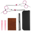 Professional Hair Cutting Scissors Kit - 7 Piece Set Pink