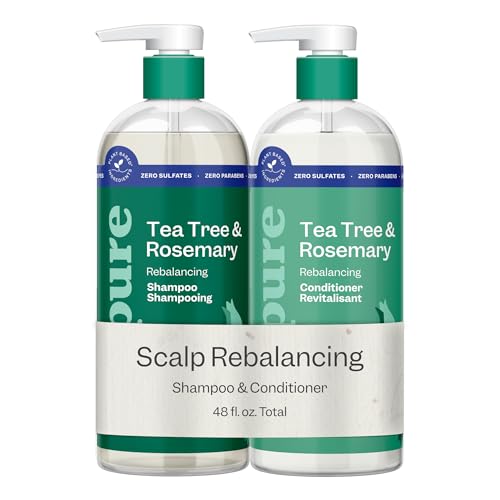 Renpure Tea Tree & Rosemary Shampoo and Conditioner Set, 24 Fl Oz