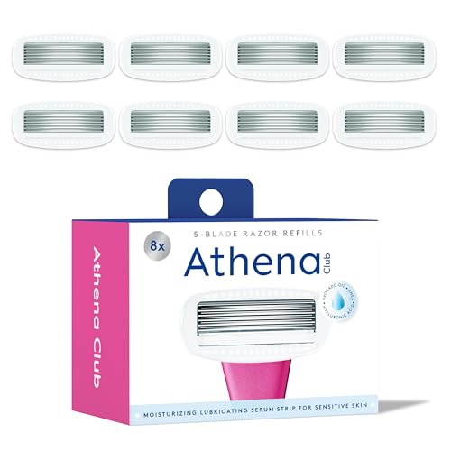 Athena Club 5-Blade Razor Refills for Women, 8-Pack | Shea Butter & Hyaluronic Acid