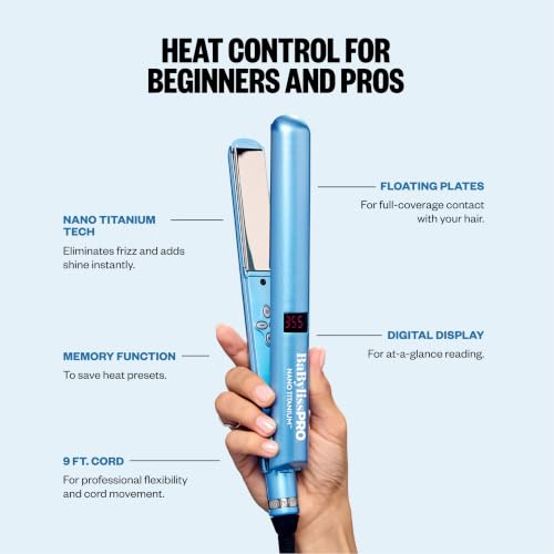 BaBylissPRO Nano Titanium Digital Flat Iron Straightener