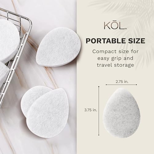 KOL Coconut Exfoliating Face Scrubber Pads, 6 Count