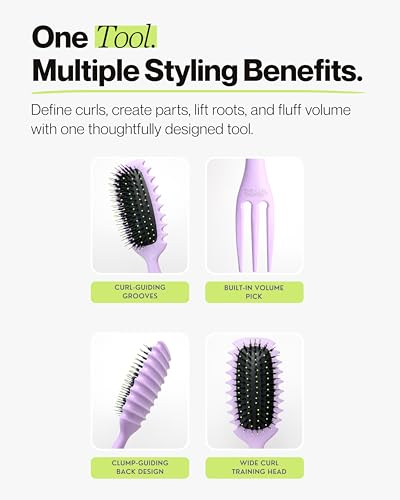 Curl Defining Brush for Curly & Wavy Hair - Volume & Definition