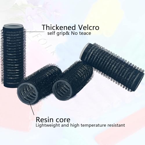 36-Piece Heatless Hair Rollers with Rat Tail Comb - Black