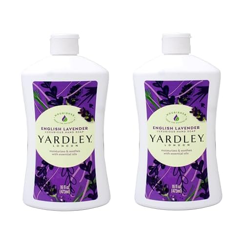 Yardley London English Lavender, Luxurious Hand Soap, Moisturizes & Soothes with Essential Oils, 16 FL OZ (473ml) - 2 Pack