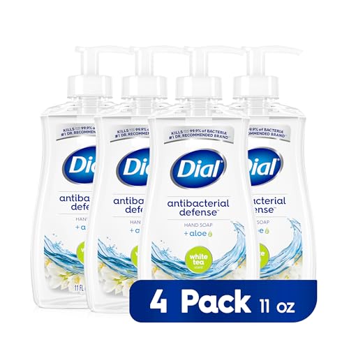 Dial Antibacterial Foaming Hand Soap Fresh Pear Refill 52 fl oz, Antibacterial Liquid Hand Soap White Tea 11 fl oz (Pack of 4)