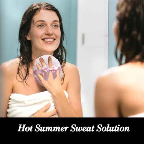 6" Large Powder Puff for Body Powder, Soft Body Dusting Powder Puff with Container, Washable, Quick Even Application, Pink