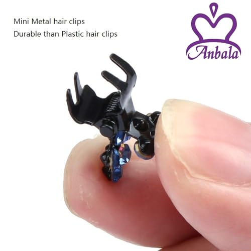 Mini Glitter Rhinestone Hair Clips No-Slip Grip 65 pcs for Women & Girls