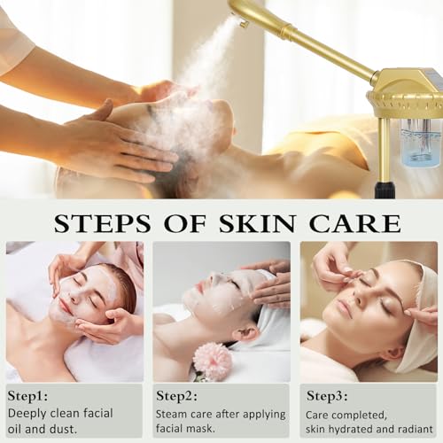 Professional Facial Steamer with Wheels, Ozone & 30-Min Timer