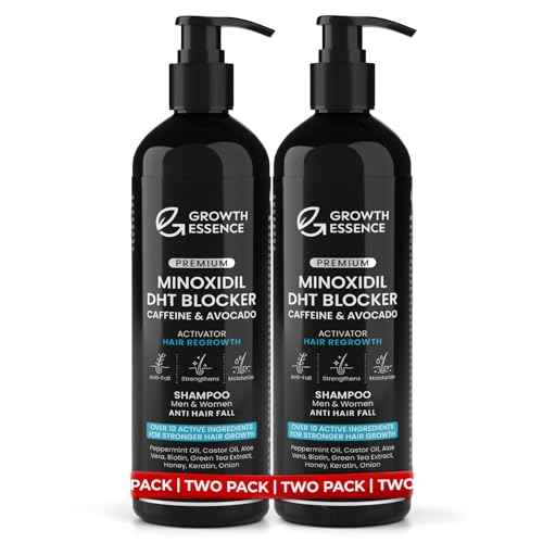 Twopack Thickening Hair Regrowth Shampoo for Thinning Hair - Enriched with Minoxidil, Biotin, Caffeine, Castor Oil & Onion - Supports Hair Growth and Strength for Men & Women - DHT Blocker Formula
