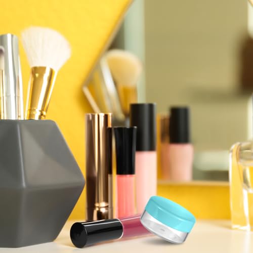 8 pcs Small Plastic Lip Balm Containers - 10g Cosmetic Sample Jars for Makeup & Skincare