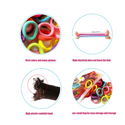 100 Pcs Seamless Cotton Baby Hair Ties – Soft & No Damage