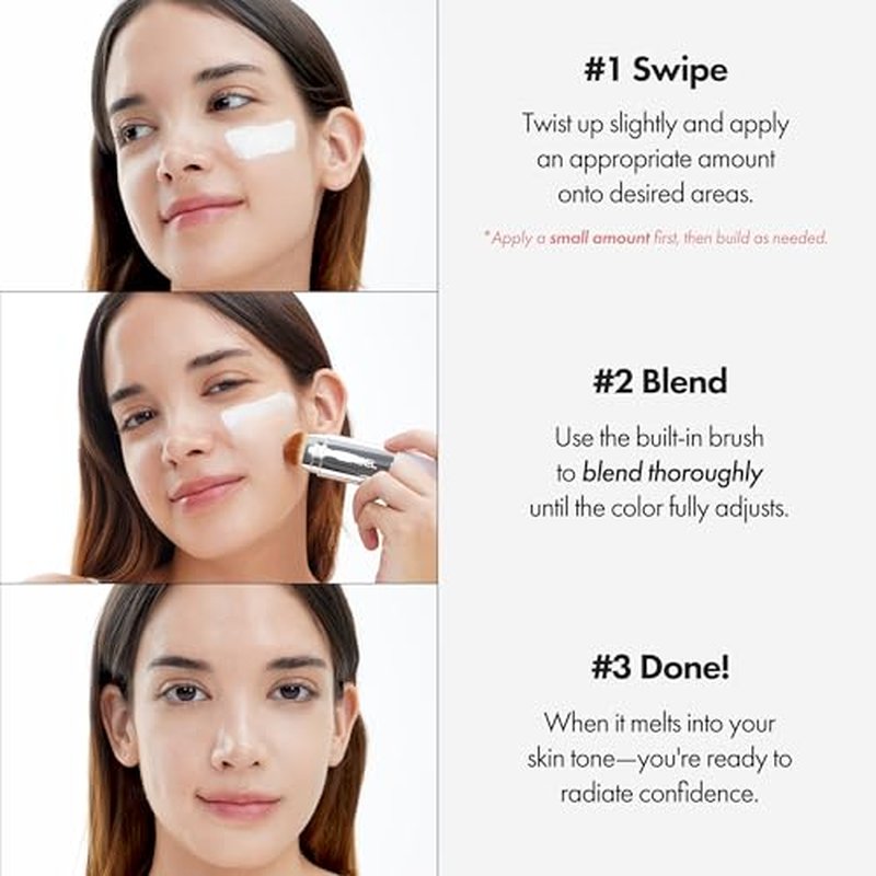 ELROEL Blanc Cover Stick V - Color-Changing Foundation with Brush