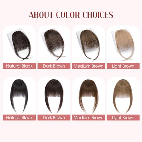 S-noilite Clip-In Bangs Human Hair Extensions with Temples
