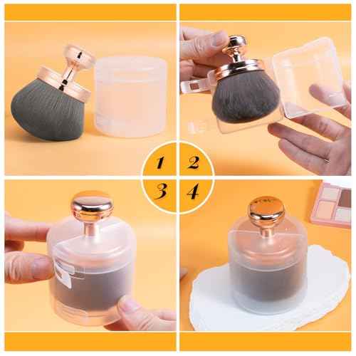 Yoseng Extra Large Body Makeup Brush For Self Tanner ? 74mm Wide-headed Vegan Kabuki Brush for Body Makeup, Tanning & Shimmer | Big Fluffy Bronzer Brush with Protective Travel Cover