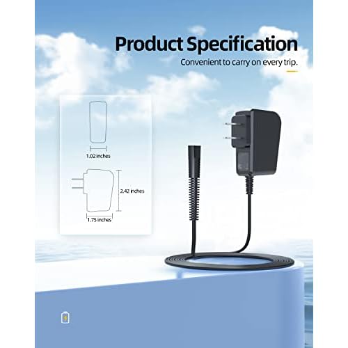 Charger Cord Fit for Braun Shaver Series 3 7 9 5 1 Electric Shaver Razor Trimmer 12V Replacement Fit for Braun 3040s 340s 310s 740s 790cc 760cc 740s 9290cc 9090cc 9095cc 9385cc