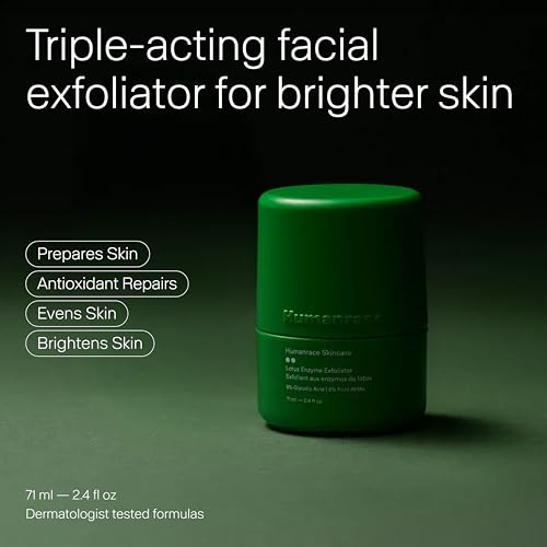 Humanrace 8% Glycolic Acid Lotus Enzyme Exfoliator, 2.4 fl oz, Refillable Exfoliator