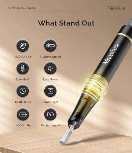 Rechargeable 35000RPM Clip-On Nail Drill SM200F - Lightweight & Ergonomic
