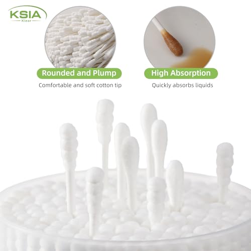 Cotton Swabs Spiral 800 Count Double-Headed Tips - Paper Stick, 4 Boxes