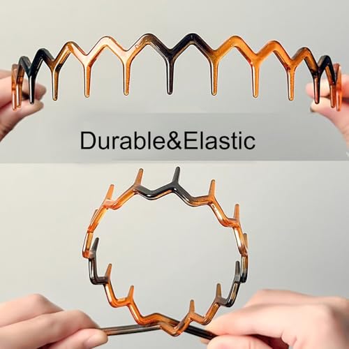 8-Pack No-Slip Hair Headbands with Teeth Comb for Women & Men