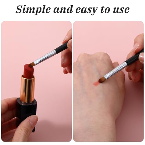 Retractable Lip Brush Set of 6 - Silver Lipstick Applicator