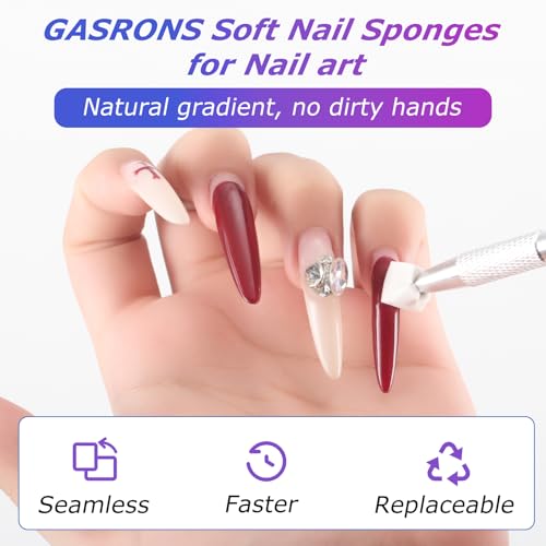 White 150 Pcs Soft Nail Sponges & Grabbing Pen Nail Art Tools