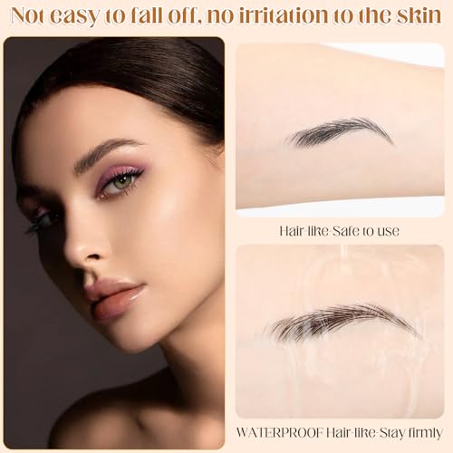 4D Hair-Like Eyebrow Tattoo Stickers, 196 Pairs Waterproof