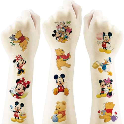 20 Sheets Mickey Minnie Temporary Tattoos for Kids