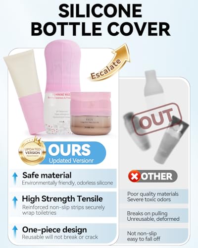 16 Pack Silicone Bottle Covers - Leak-Proof Travel Toiletries