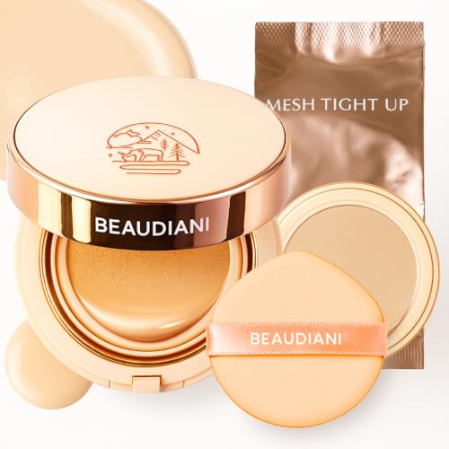 Mesh Tight up Cushion foundation 01 with refill 01, Light Beige, Korean cushion, Natural coverage, glowing, dewy makeup, flawless coverage, 24hr long lasting, All skin type, cream foundation