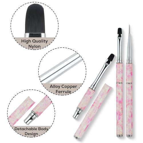 5-Piece Nail Art Brush Set with Gel & Liner Brushes