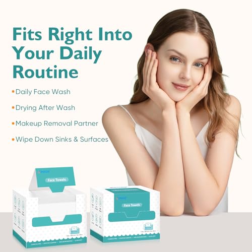 UNIMADE Disposable Face Towels - 8 Boxes, 400 Count, Soft & Gentle Facial Wipes
